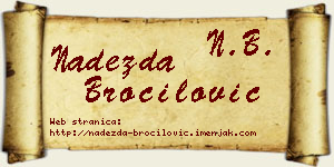 Nadežda Broćilović vizit kartica